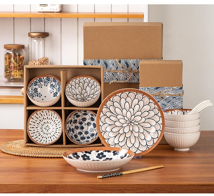 Supvox Ceramic Dinner Set Plates and Bowls Set for Kitchen, 6-Piece Dinnerware Sets Aesthetic Design Colored Glazes Porcelain Dinner Set Gifts Snacks Plates Dishes Plates, and Soup Bowls Set Supvox Ceramic Dinner Set Plates and Bowls Set for Kitchen, 6-Piece Dinnerware Sets Aesthetic Design Colored Glazes Porcelain Dinner Set Gifts Snacks Plates Dishes Plates, and Soup Bowls Set